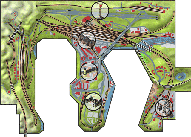 Stadtplan Knuffingen, eine Modellbau-Stadt im Miniatur Wunderland